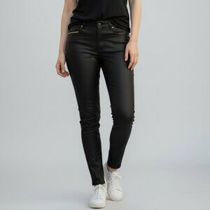 Wilde Heart Faux Leather Pants / Leggings with zippers - sz 2